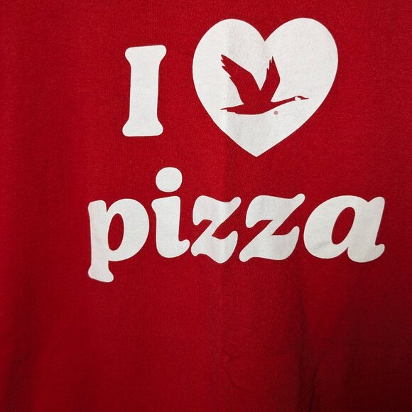 WaWa "I Love Pizza" Red T-Shirt XL Gildan Heavy Cotton, Short Sleeve - Picture 2 of 10